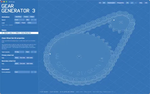 The chain wheel set in the 3D view